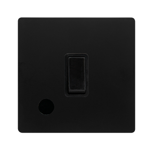 20A DOUBLE POLE SWITCH WITH FLEX OUTLET - MATT BLACK COVER PLATE - BLACK INSERT