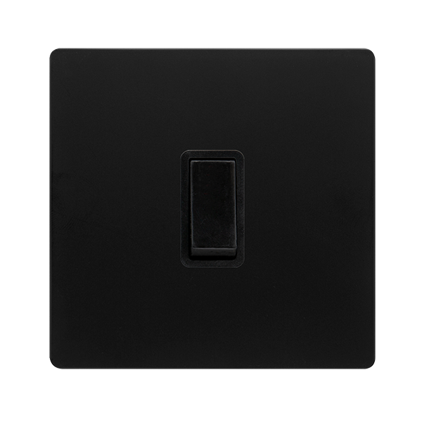 20A DOUBLE POLE SWITCH - MATT BLACK COVER PLATE - BLACK INSERT